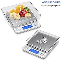 Vista 2 de Smart Weigh Báscula digital Pro de bolsillo de 70.55 oz x 0.00 oz, báscula de joyería, báscula de café, báscula de alimentos con función de tara
