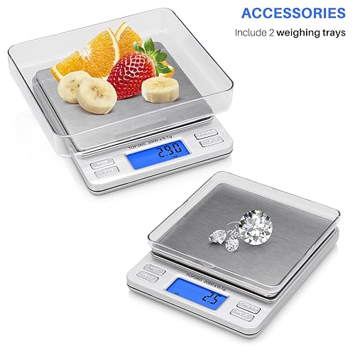 Miniatura 2 de Smart Weigh Báscula digital Pro de bolsillo de 70.55 oz x 0.00 oz, báscula de joyería, báscula de café, báscula de alimentos con función de tara