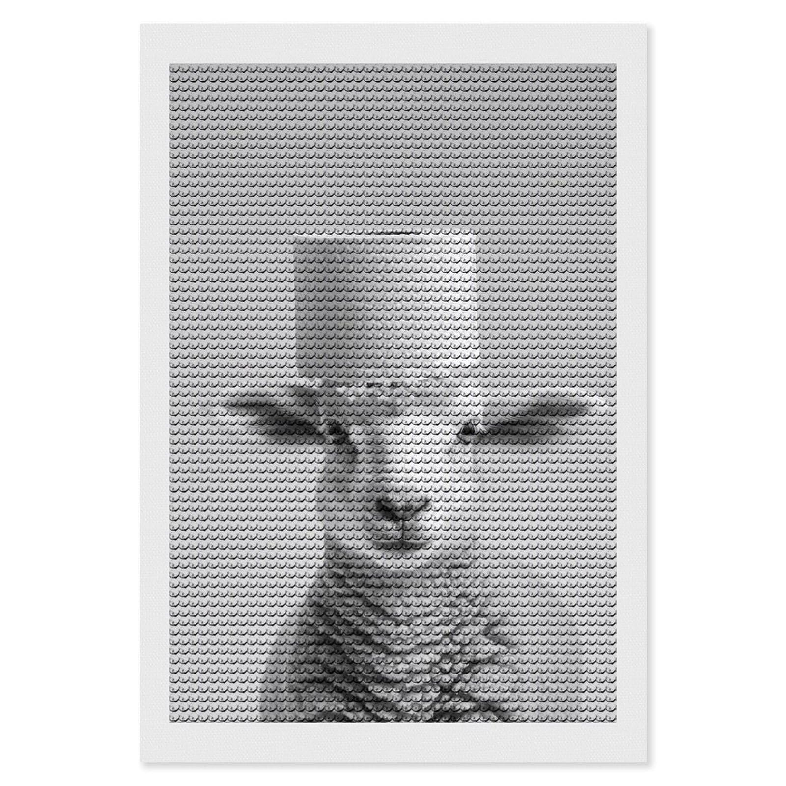 Junmoney Toilet Paper Lamb 5D Diamond Painting Kit 8"x12", Relaxing DIY, Mindful Craft Project, Full Kit Included, Thoughtful Present