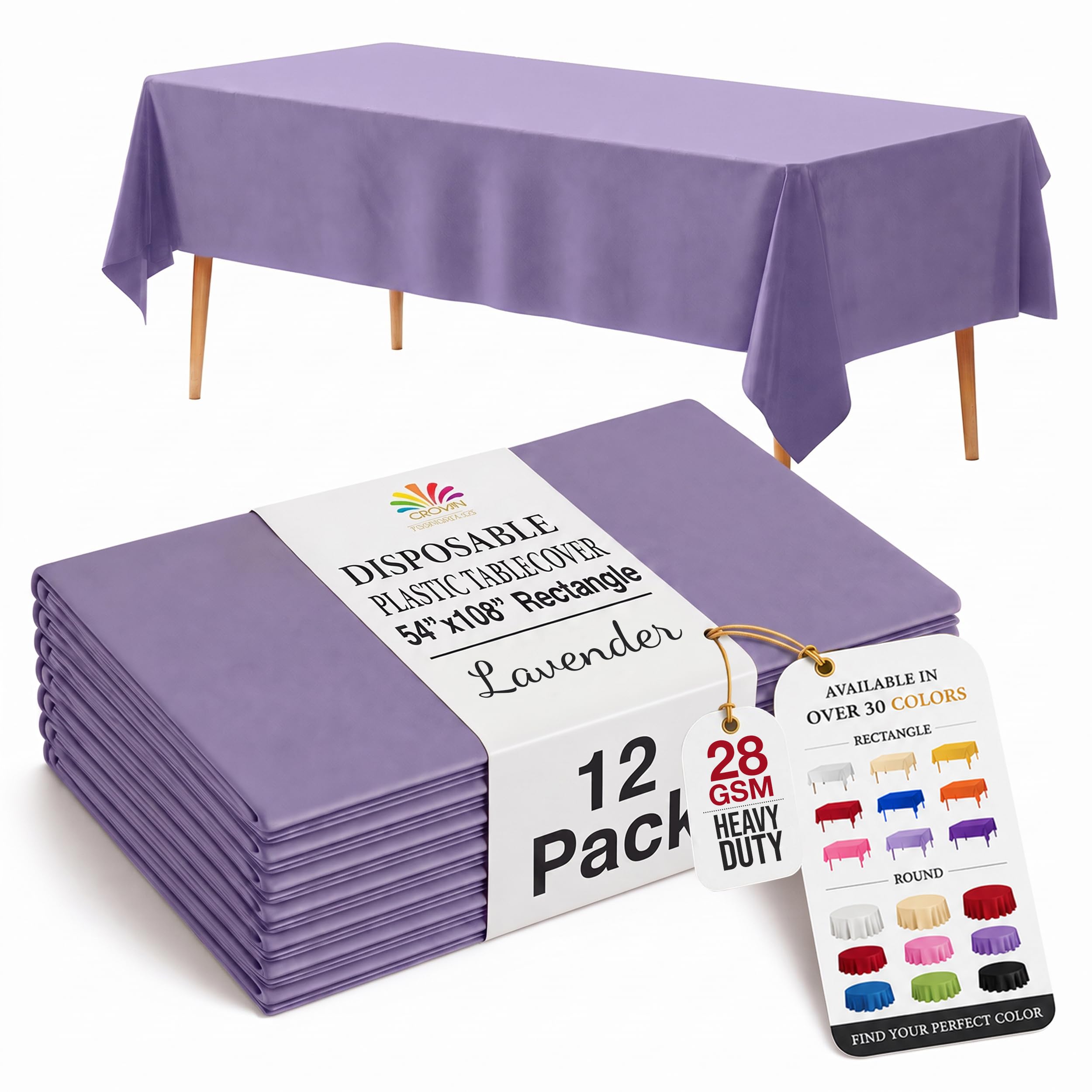 12 Pack Premium Plastic Tablecloth Rectangle