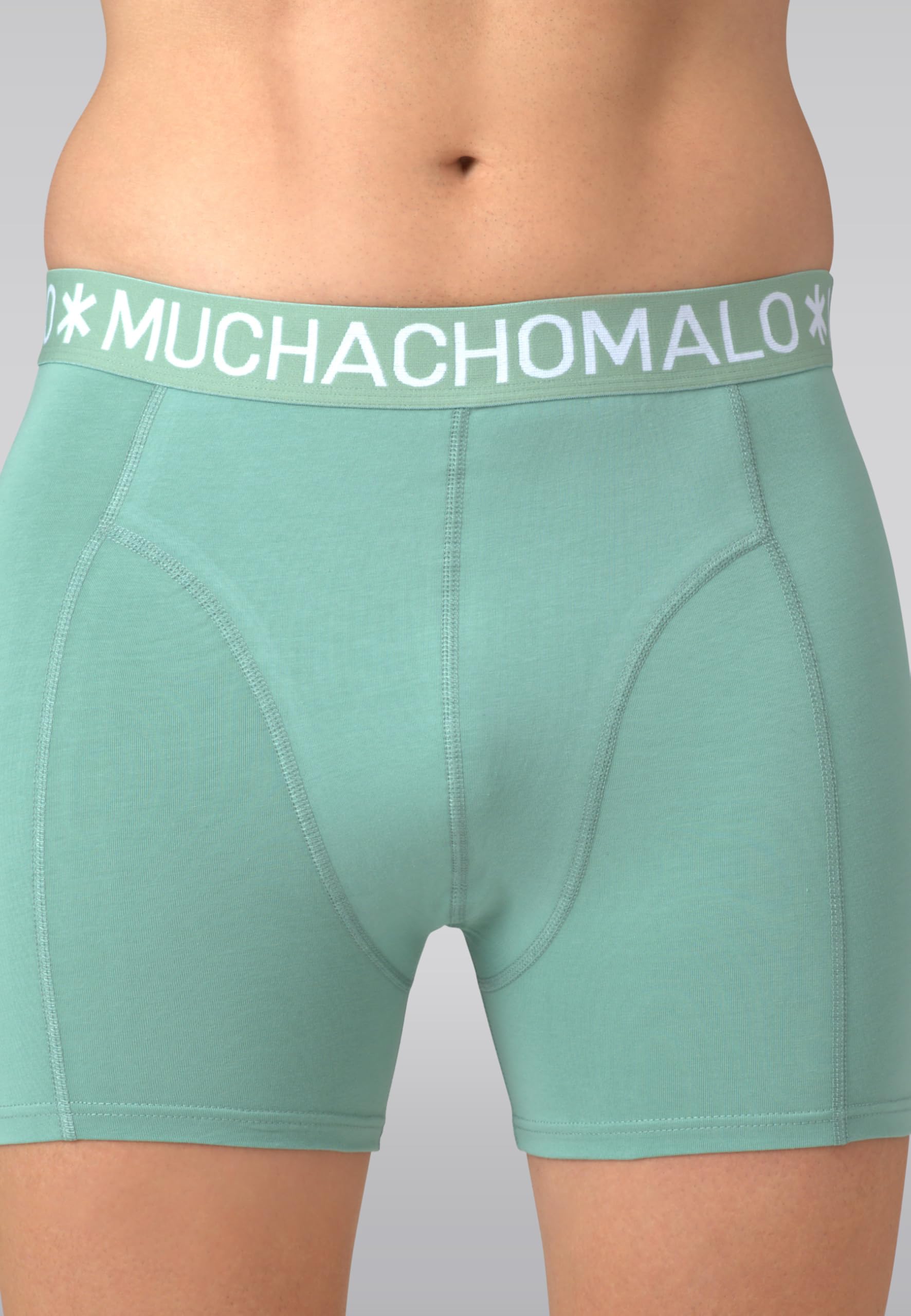 Muchachomalo Uomo Boxer 7-Pack, Tinta Unita, Cotone, Fascia Elastica