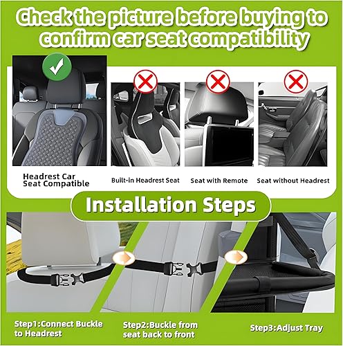 Miniatura 6 de Organizador de asiento trasero de automóvil de 2 piezas con bandeja plegable para alimentos, 9 + 1 bolsillos de almacenamiento con soporte para