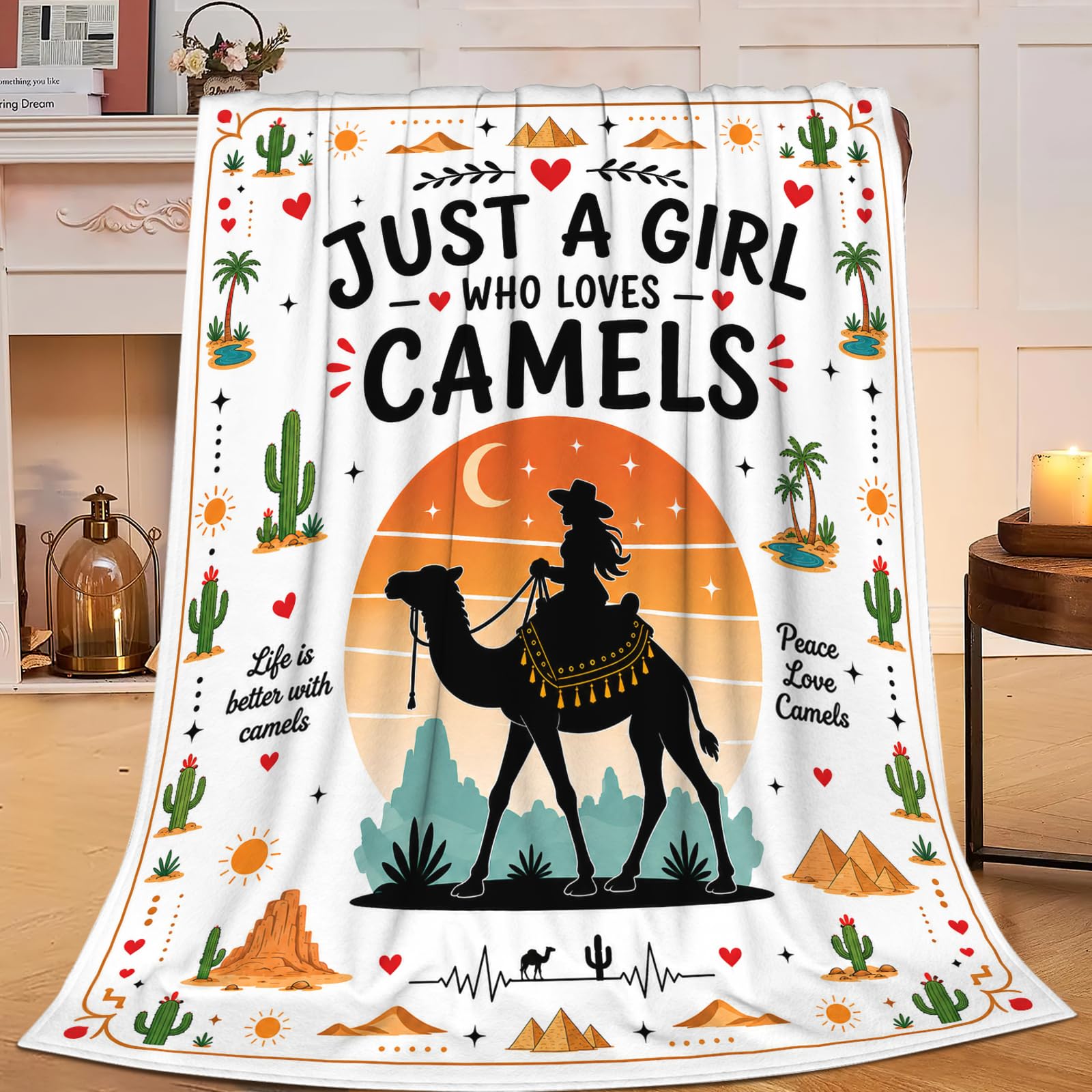 Mecowcm Just A Girl Who Loves Camels Throw Blanket Decor Gift Stuff 40"x50"