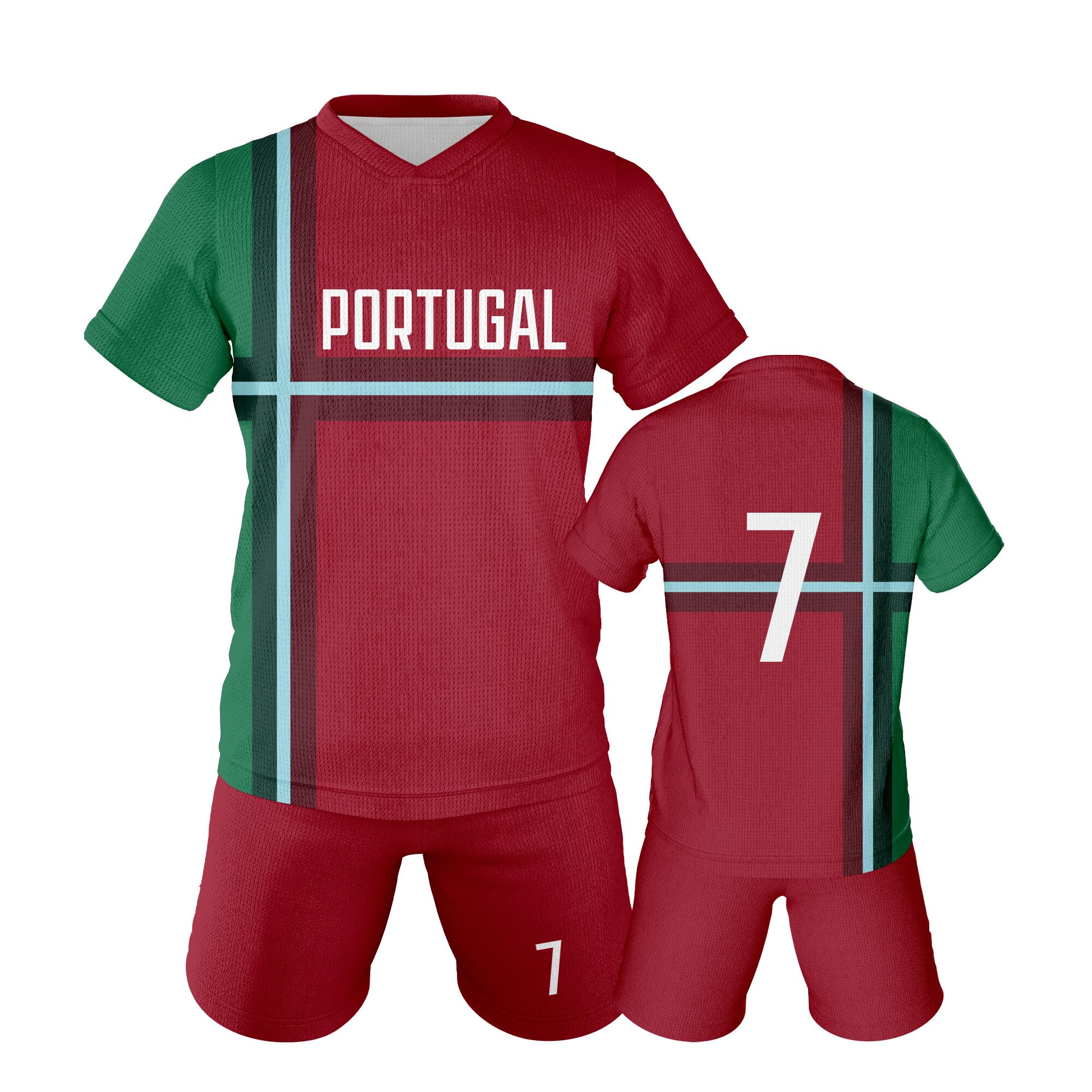 Kids Soccer Jersey and Shorts Set, Youth Uniform for Boys and Girls