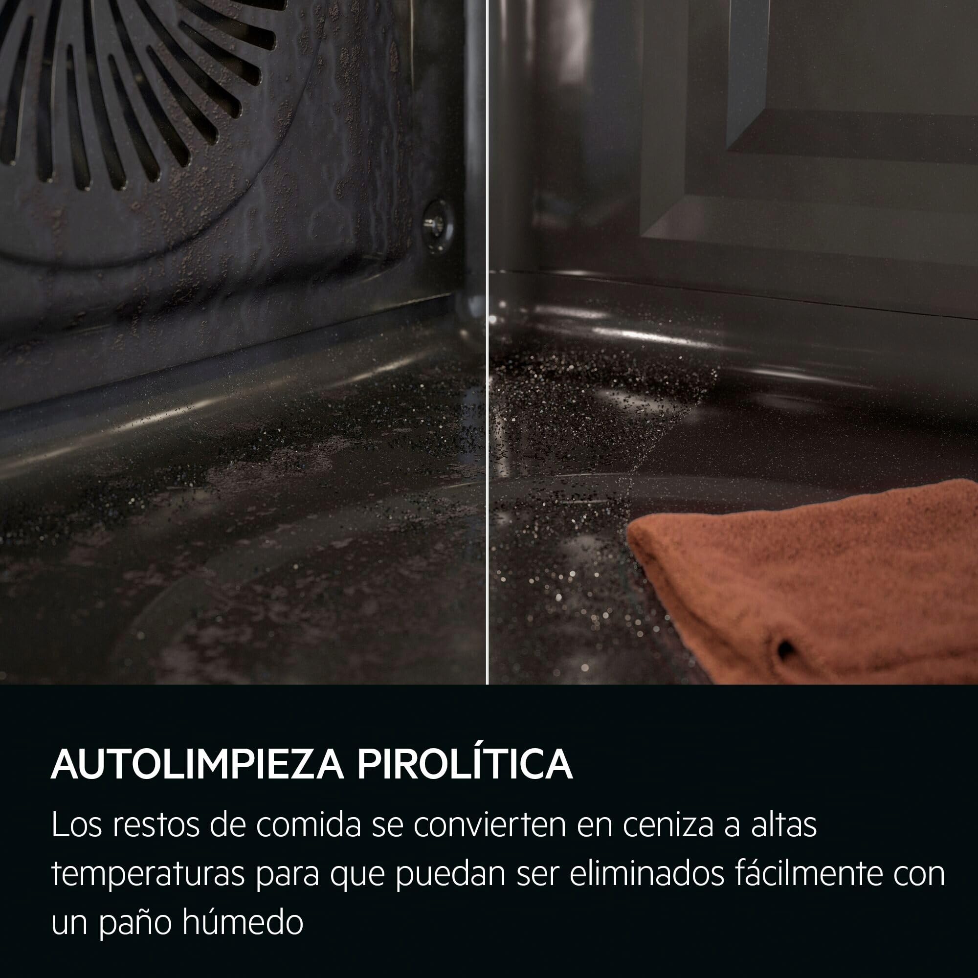 AEG BPE577161M Horno Eléctrico Multifunción, 72 L, Limpieza Pirolítico, Integrable, Sonda Térmica, Función a Vapor, Display LCD Táctil, Ventilador XXL, Inox Antihuellas, Clase A+, Fabricado en DE