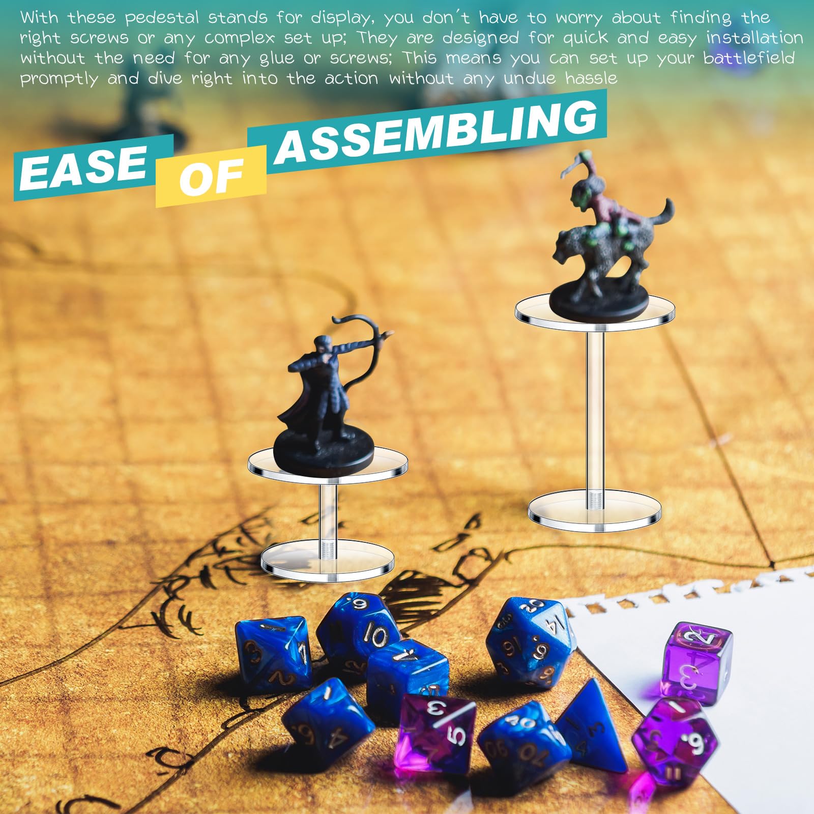 PEUTIER 3-teiliges Acryl Display Set Für Tabletop RPG - Kampferhöhungen Für Miniaturen