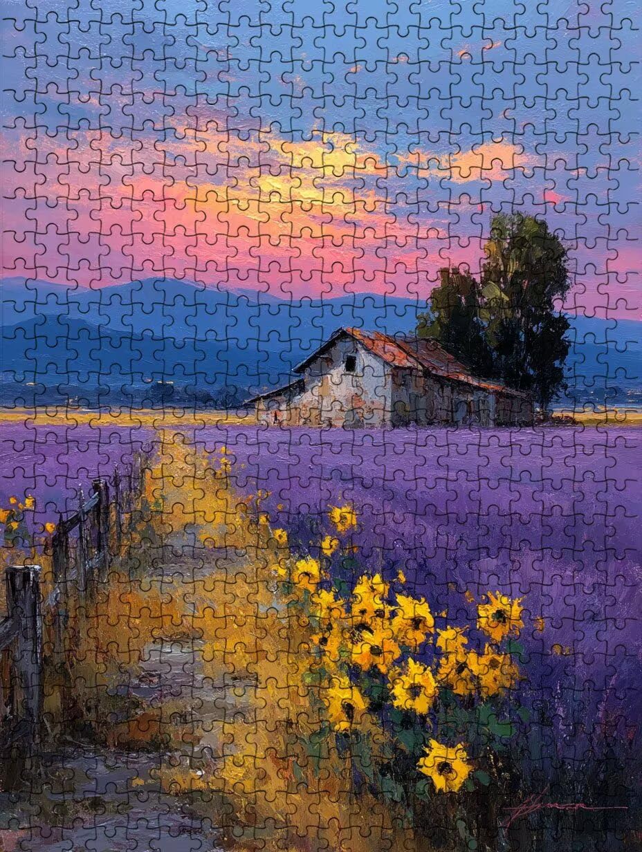 Lawenda Farm, Klasyczne Puzzle 5000 Sztuk Dorosłych BLQSBGA7-354 | Wyzwanie Zagadki, Gry Logiczne Cała Rodzina, Stres, Wystrój Domu Miłośnicy Puzzle