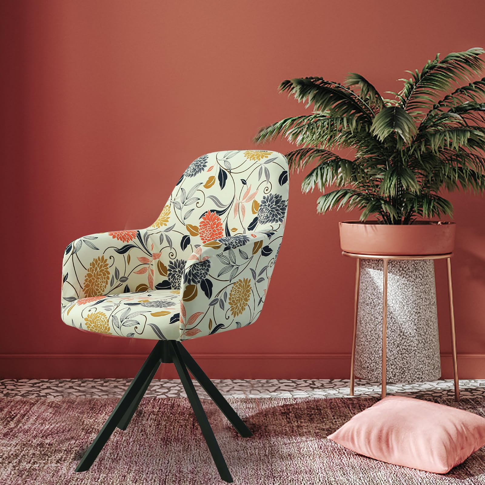 Lot de 2/4 Housses de Chaise Extensibles Pour Bureau, Ordinateur, Pivotante - Universelles Avec Accoudoirs, Amovibles et Lavables - Pour Maison, Salon, Salle
