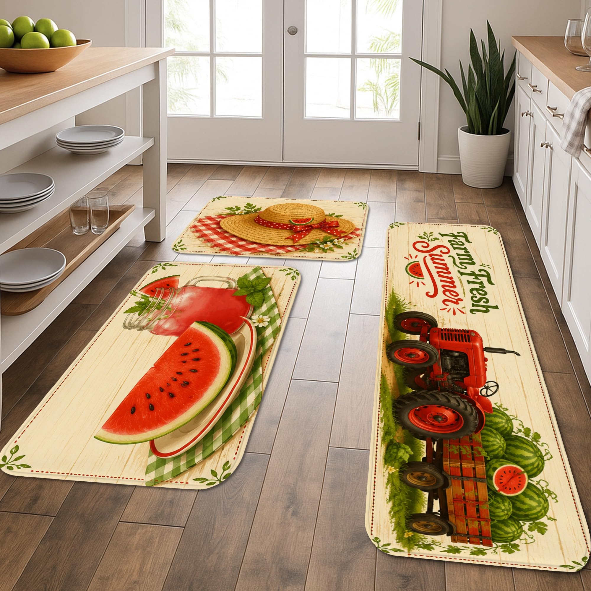 Tapis de cuisine pastèque lavables et confortables pour évier de cuisine
