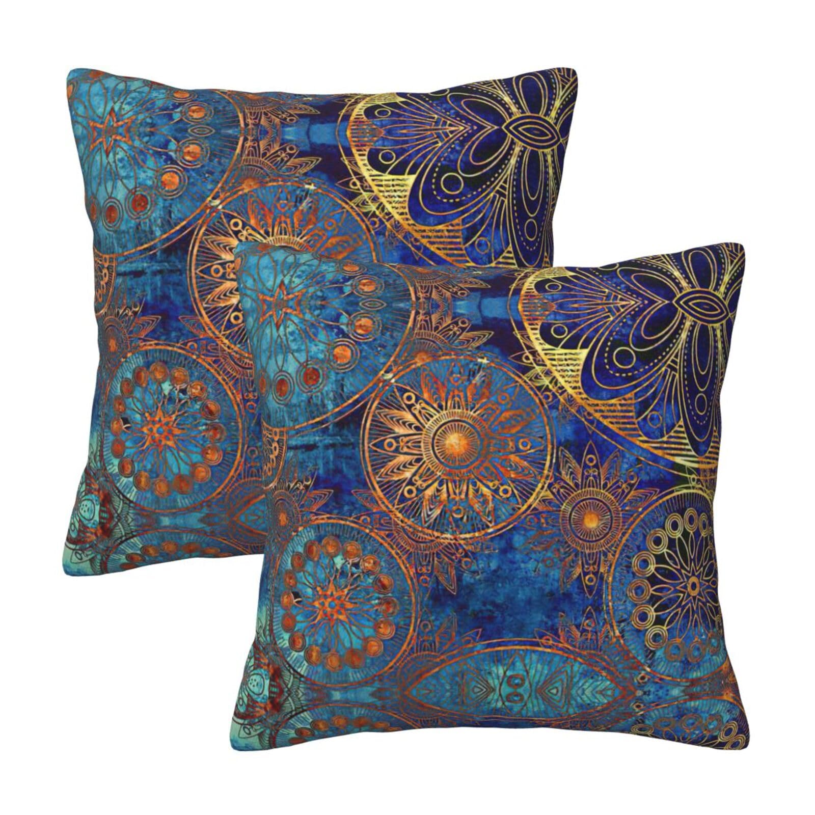 RRhgipp Starry Sky Mandala Throw Pillow Cases Decorative Cushion Covers Couch Bed Sofa Decoration Xmas Gifts Bed