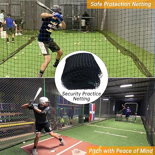 Miniatura 5 de Galileo - Red de repuesto para jaula de bateo, red de jaula de bateo portátil, red de jaula de béisbol/sóftbol, 14 x 28 pies