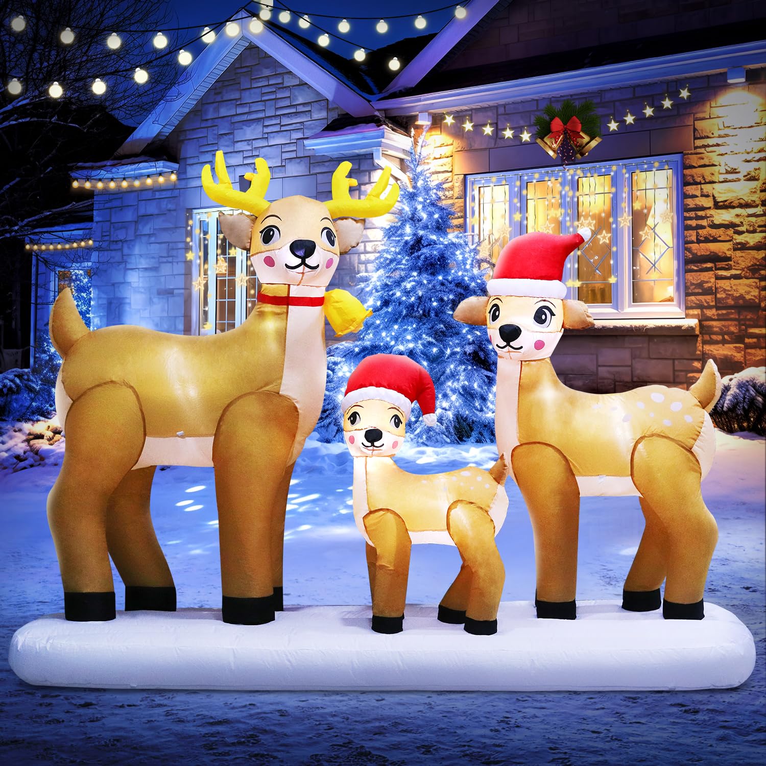 Snapklik.com : DomKom 8FT Long Huge Christmas Inflatable Reindeer ...