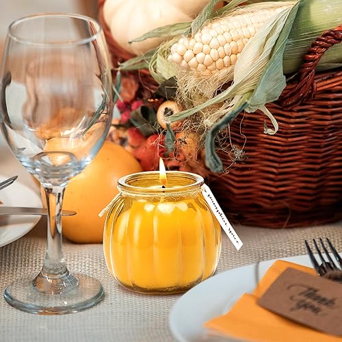 Miniatura 2 de Velas de Acción de Gracias y otoño, 3 velas en forma de calabaza, velas perfumadas de otoño, juego de 3 velas perfumadas con especias de calabaza,