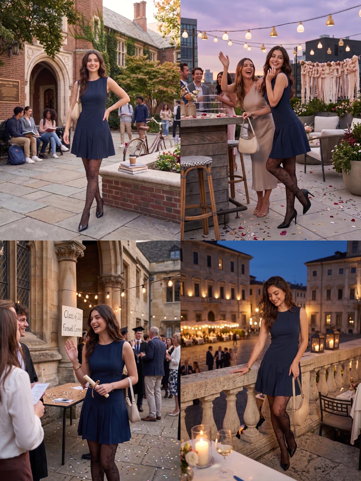 Leriya Fashion Mini vestido de una pieza para mujer | Elegante vestido de noche midi para mujer | Mini traje casual de verano occidental para eventos de playa, citas y fiestas