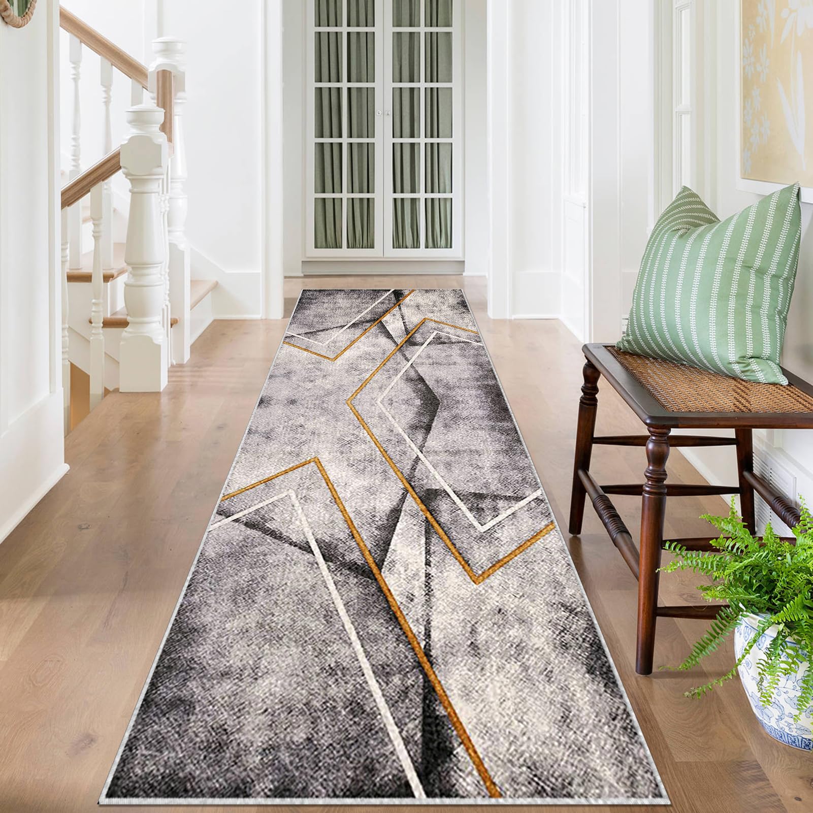 Dywan do długiego korytarza 60 x 200 cm antypoślizgowy chodnik kuchenny Chłonny chodnik wejściowy dywan do przedpokoju, dywanik kuchenny, dywanik do przedpokoju, kuchni, salonu, sypialni