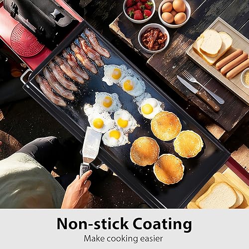 Miniatura 104 de Utheer Plancha reversible de cerámica de aluminio de 16.3 x 13 pulgadas, 50% más ligera, placa de parrilla plana y acanalada antiadherente 2 en 1