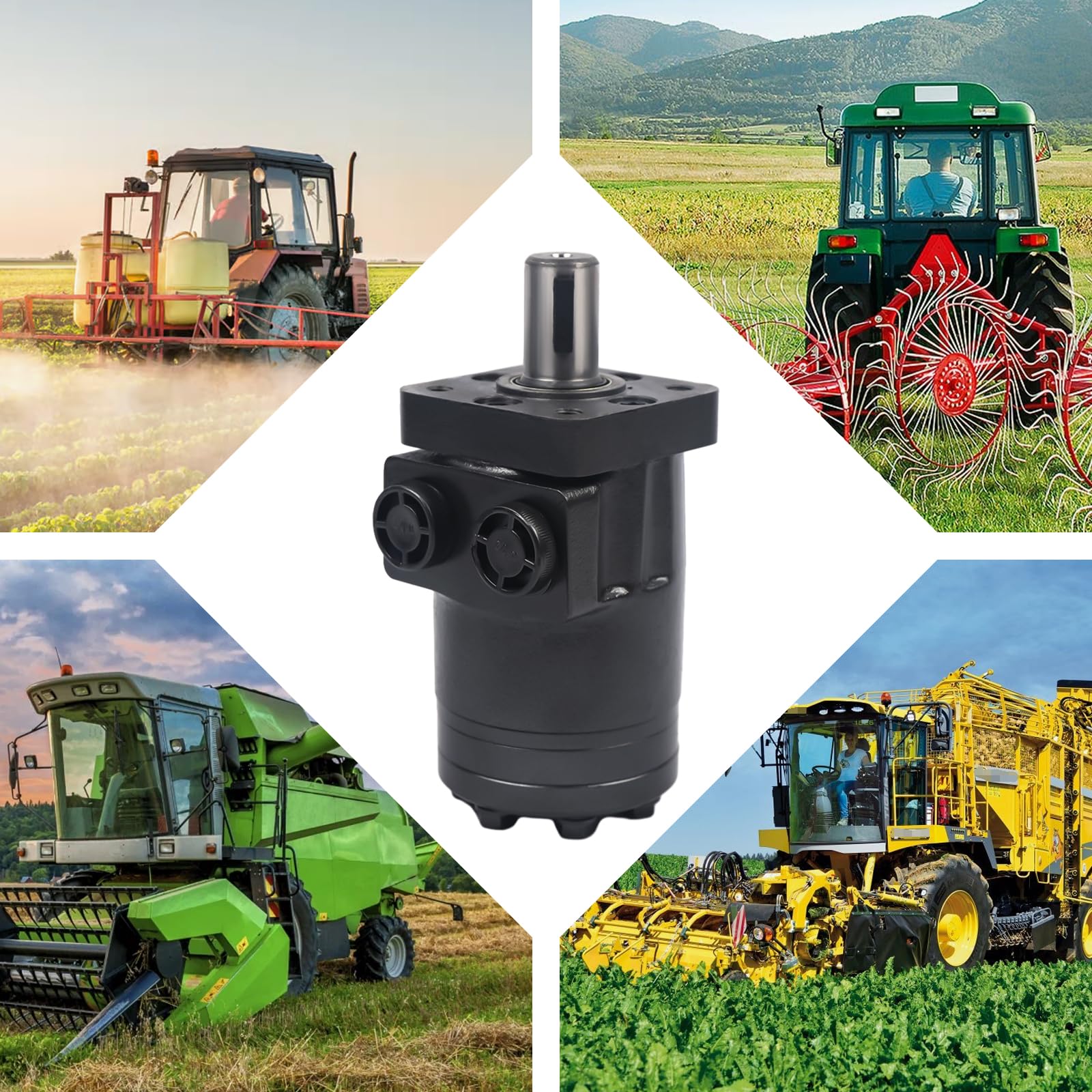 Hydraulic Motor for Char-Lynn Eaton, Hydraulic Replacement Motor Replaces OEM Char-Lynn 101-1003-009, Eaton 101-1003 Replacement Gerotor Motor, 1/2