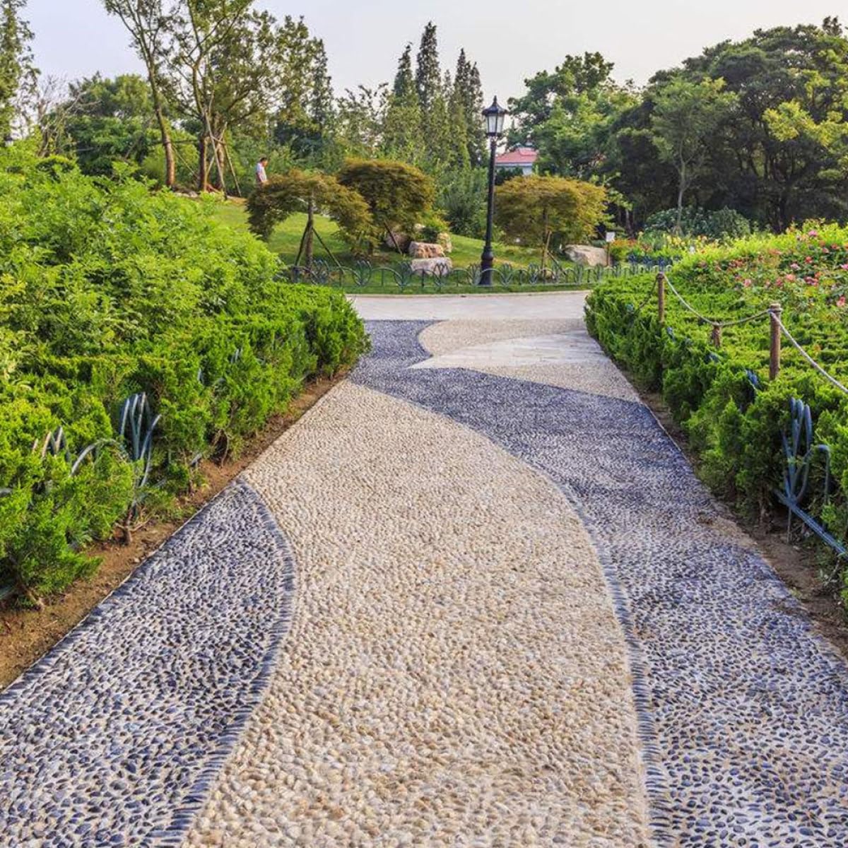 ifundom Sassi Decorativi Neri Naturali Tondi per Paesaggistica e Acquari, Pietre per Vaso e Giardino che Aiutano a Trattenere L'umidità del Terreno
