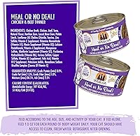Vista 5 de Weruva Classic Cat Paté, Meal or No Deal! with Chicken & Beef, 3oz Can (Pack of 12)