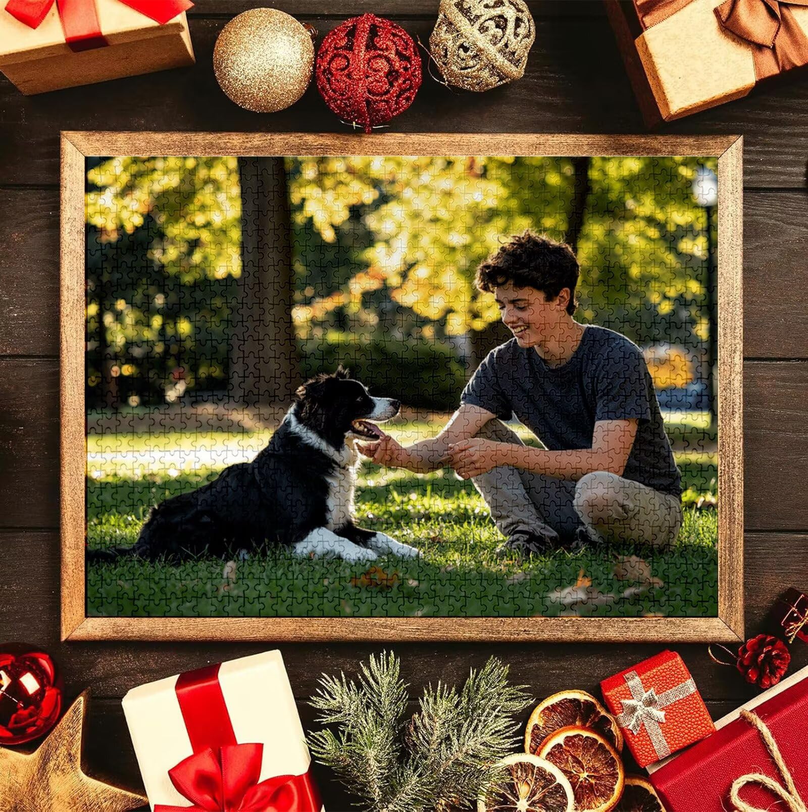 Puzzle Personalizado con Foto, Personalizada Rompecabezas Personalizado Diseña tu Logo Foto o Texto, Personalizado Navidad Halloween San Valentín Parejas Niños Familia Amigos h-2104