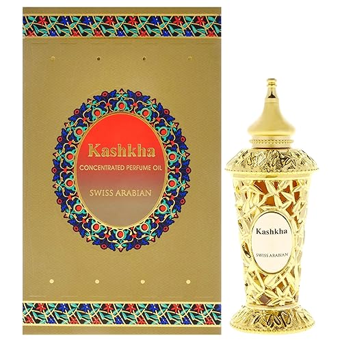 Swiss Arabian Kashkha  Productos de lujo de Dubai  Fragancia de aceite de perfume personal de larga duración y adictiva  Un aroma seductor  0.6 onzas