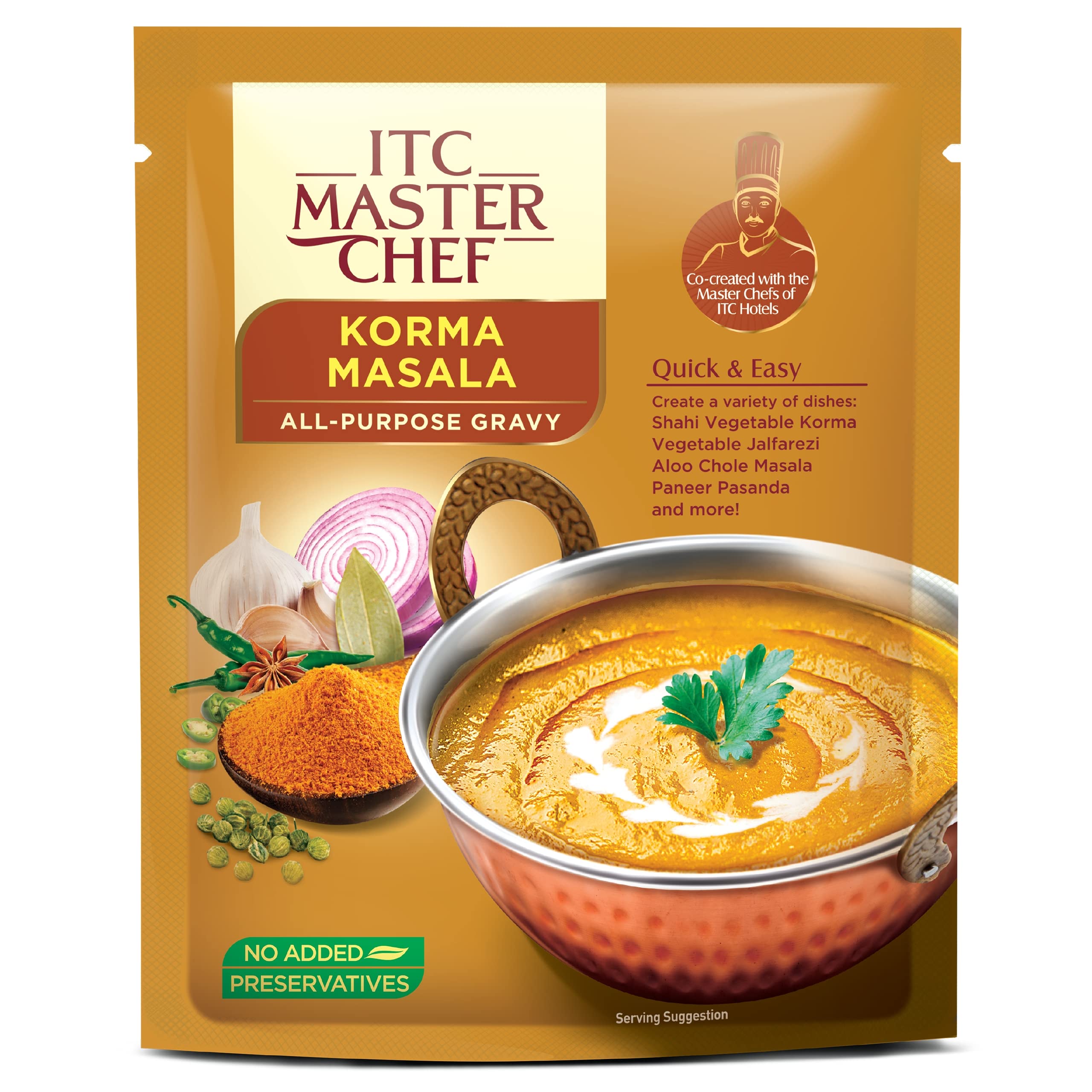 ITC Master Chef Korma Masala All-Purpose Gravy 200 Gm, Ready To Cook Indian Base Masala Curry Paste, E