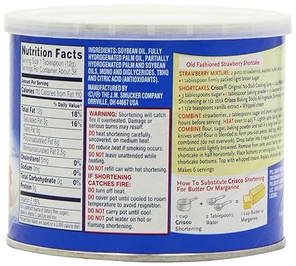 Amazon.com : Crisco All-Vegetable Shortening, 16-Ounce (Pack ...
