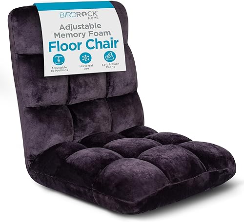 Miniatura 9 de BirdRock Home - Silla para suelo de espuma viscoelástica, ajustable, 14 posiciones, respaldo cómodo, almohada para silla de computadora, cojín para