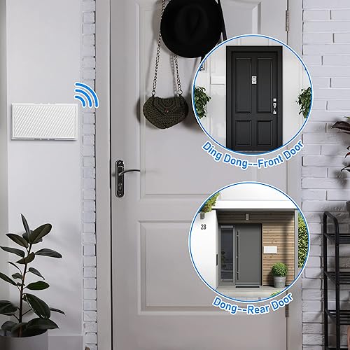 Miniatura 2 de Saillong Timbre con cable, 16 V 10 VA timbre de puerta delantera y trasera para pared del hogar, compatible con botón de timbre regular y