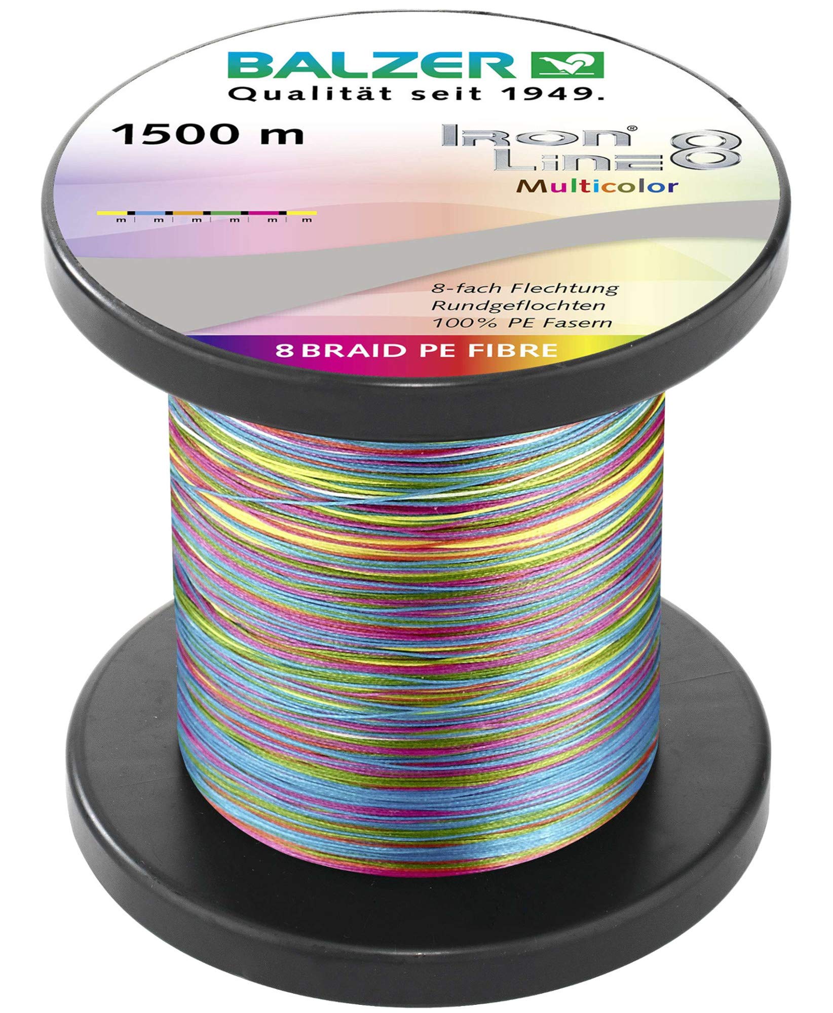 Balzer Iron Line 8 Multicolor - Filo Intrecciato per Pesca a Spinning, 1500 m