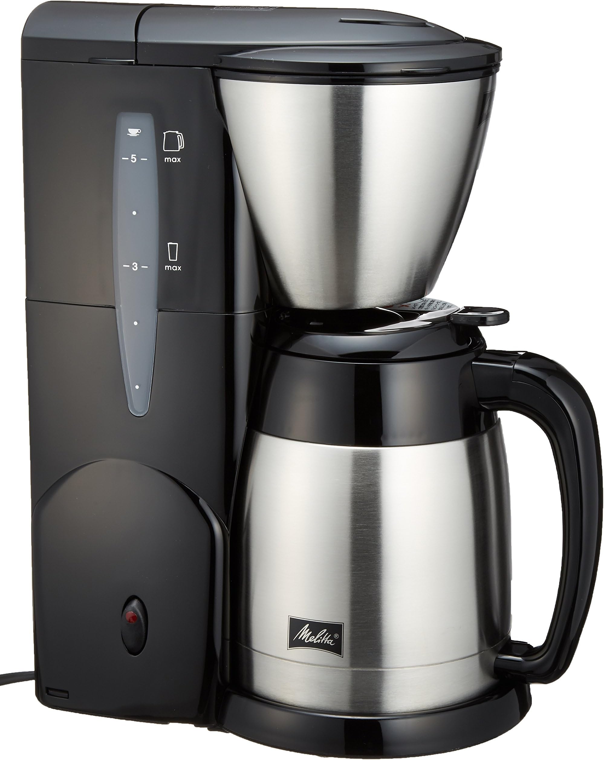 Amazon Melitta(メリタ) アロマサーモ ステンレスII ジェットブラック 【25杯用・1×2のフィルターペーパーに対応