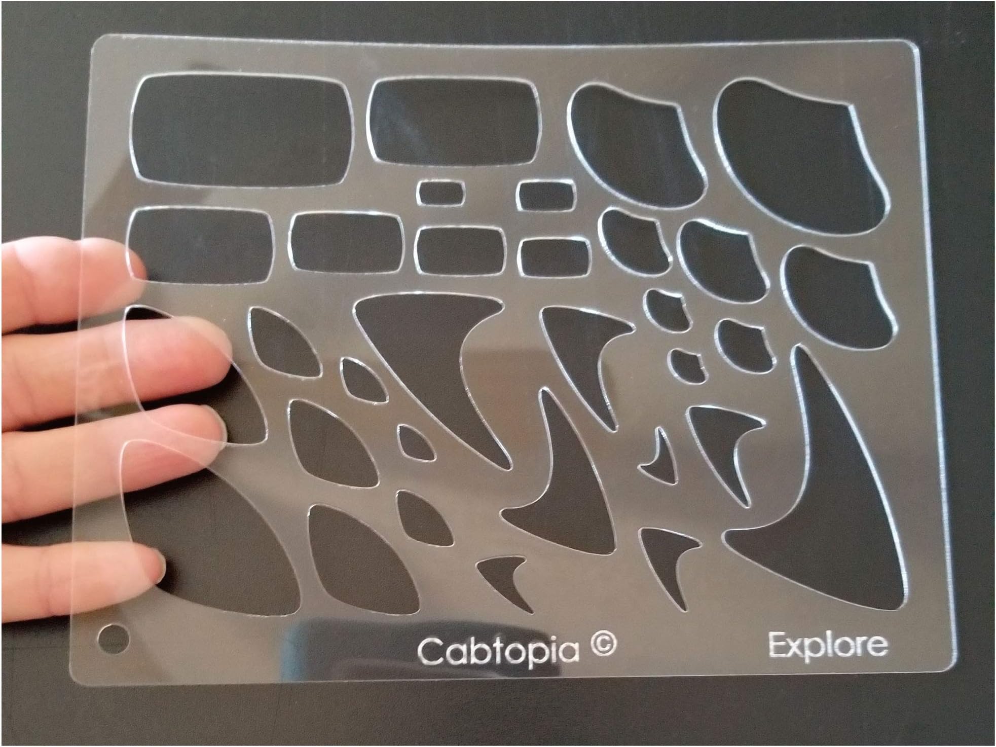 Cabtopia - Lapidary Jewelry Design Template Stencil"Explore"