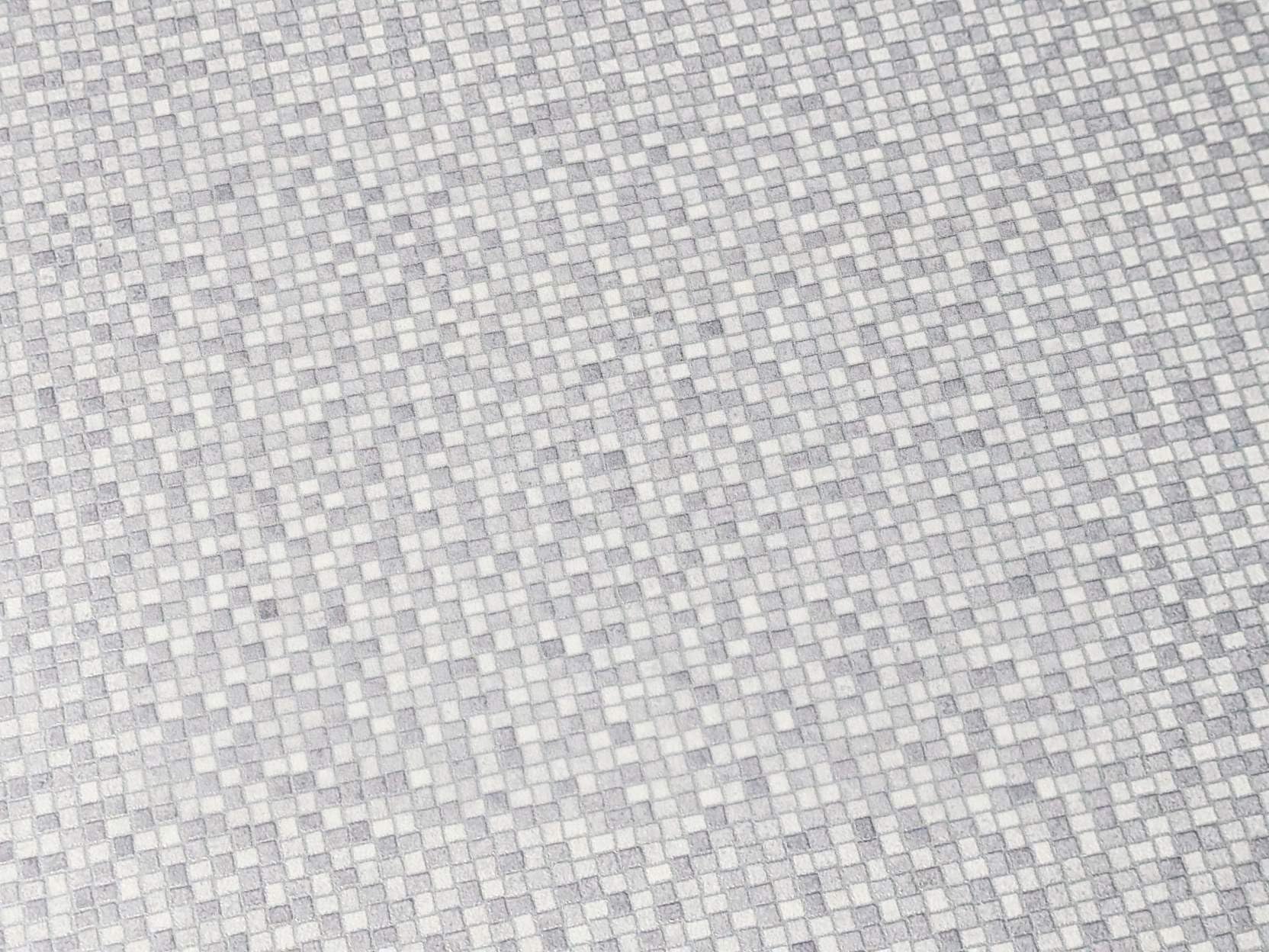 PVC Bodenbelag Vinylboden in silber grauen Kästchen, Zuschnitt (2m breit / 3m lang)