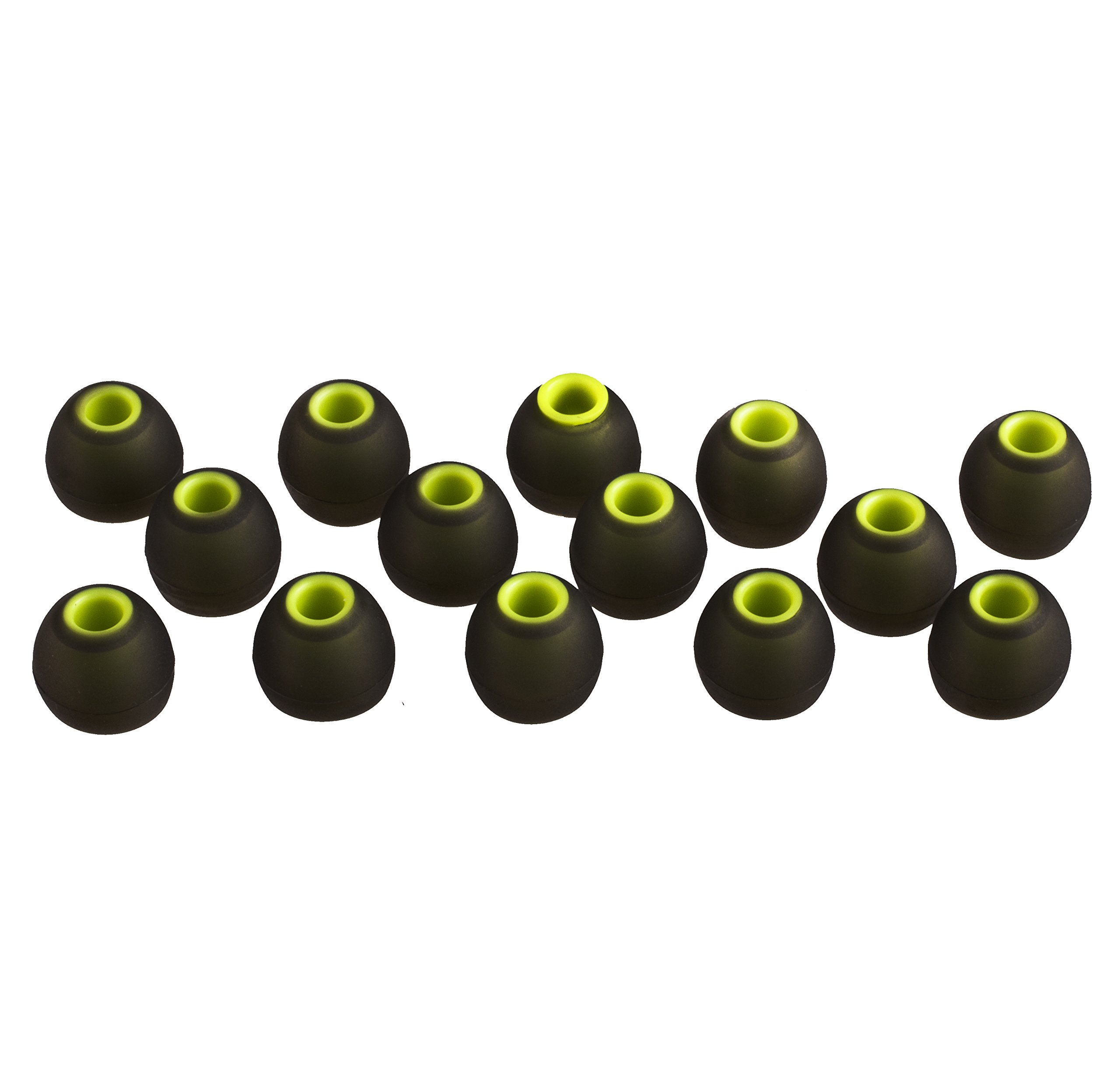 Xcessor (L 7 Pares (14 Piezas) de Silicona de Reemplazo en Los Auriculares de Oído, Auriculares de Tamaño Grande. Auriculares de Reemplazo para los Populares Auriculares Intrauditivos. Negro/Verde — view 2