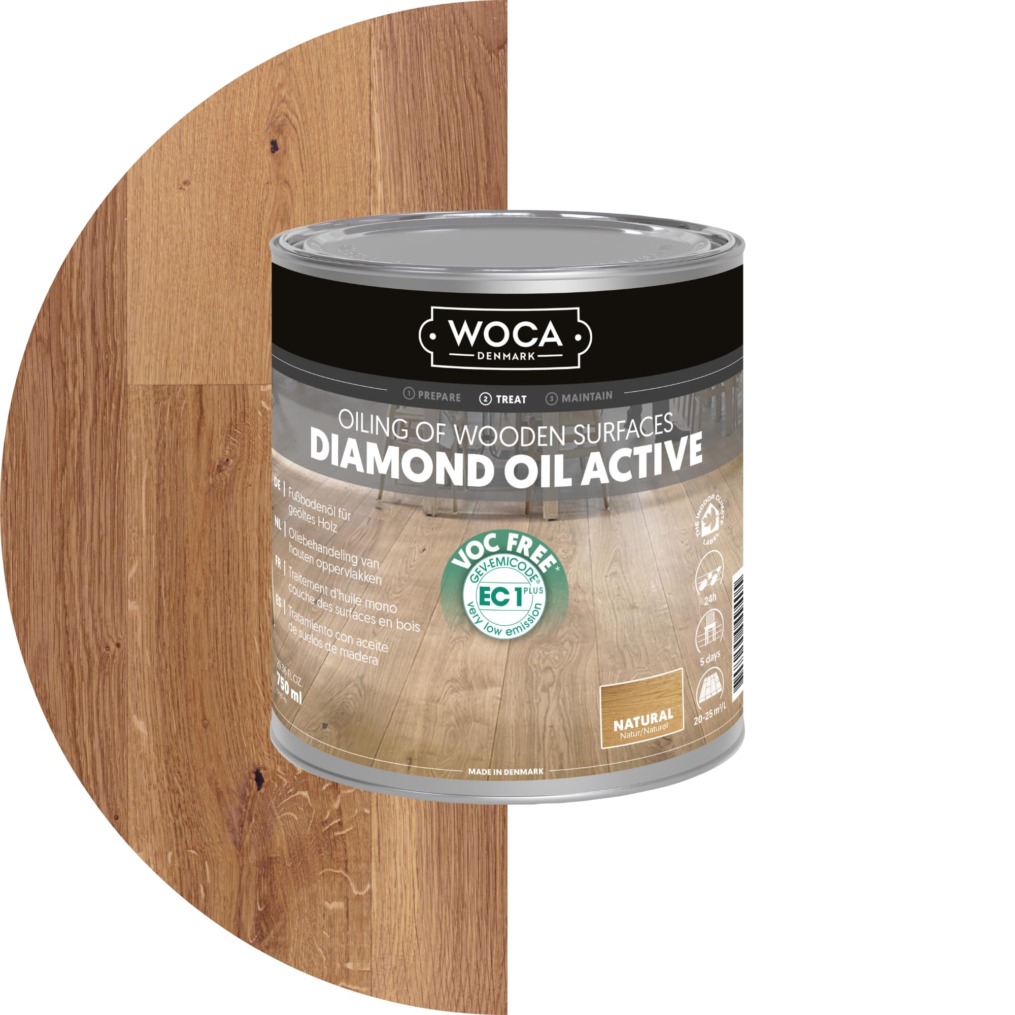 Woca Diamond - Aceite activo natural, 0,75 litros