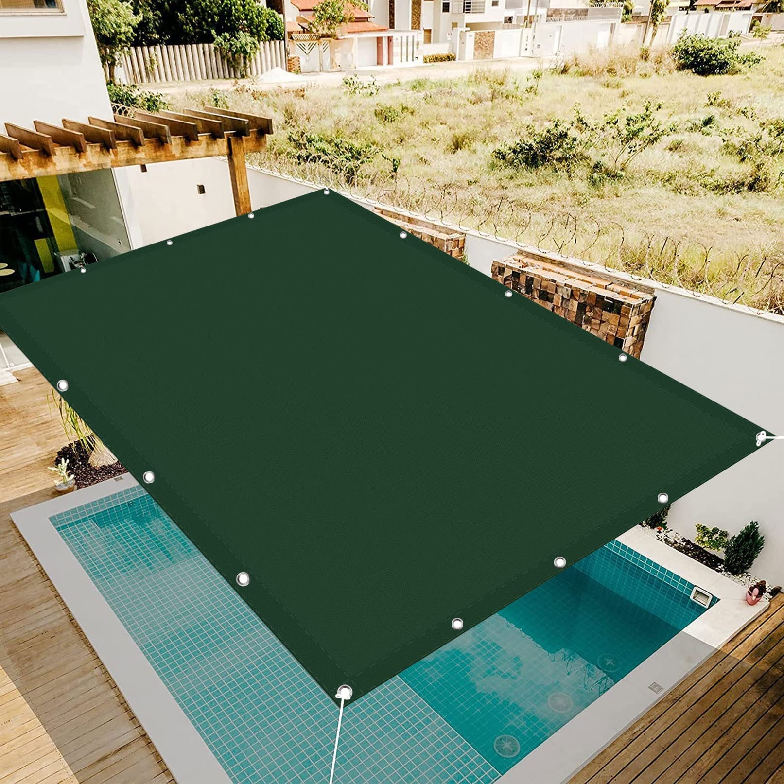 Voile d'ombrage étanche et résistant aux UV toile solaire de jardin 1 x 3,2 m