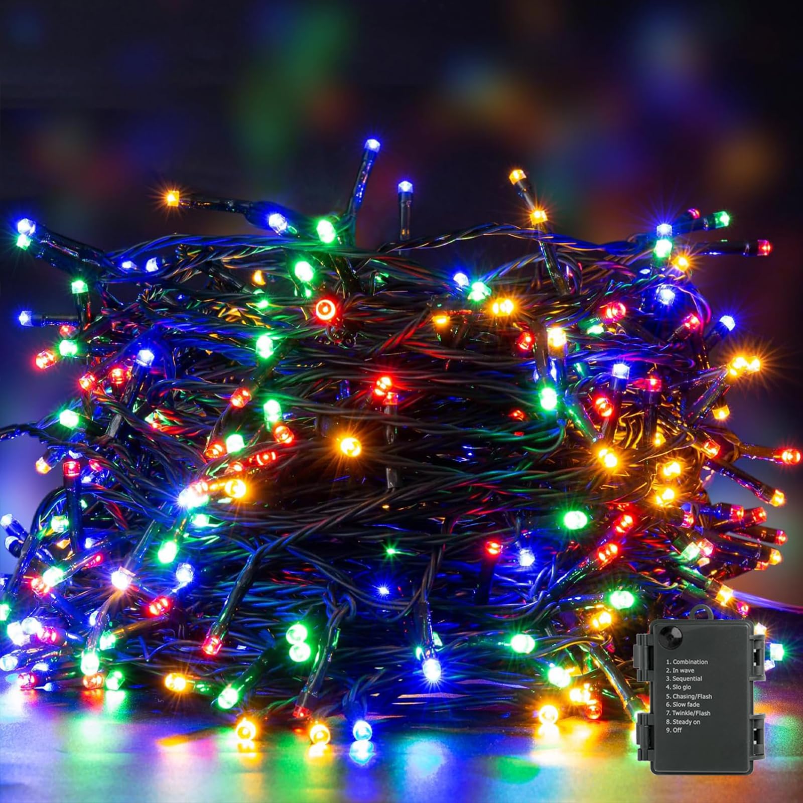Elegear Christmas Tree Lights Battery Operated 40m 300 LED - Multicolored
