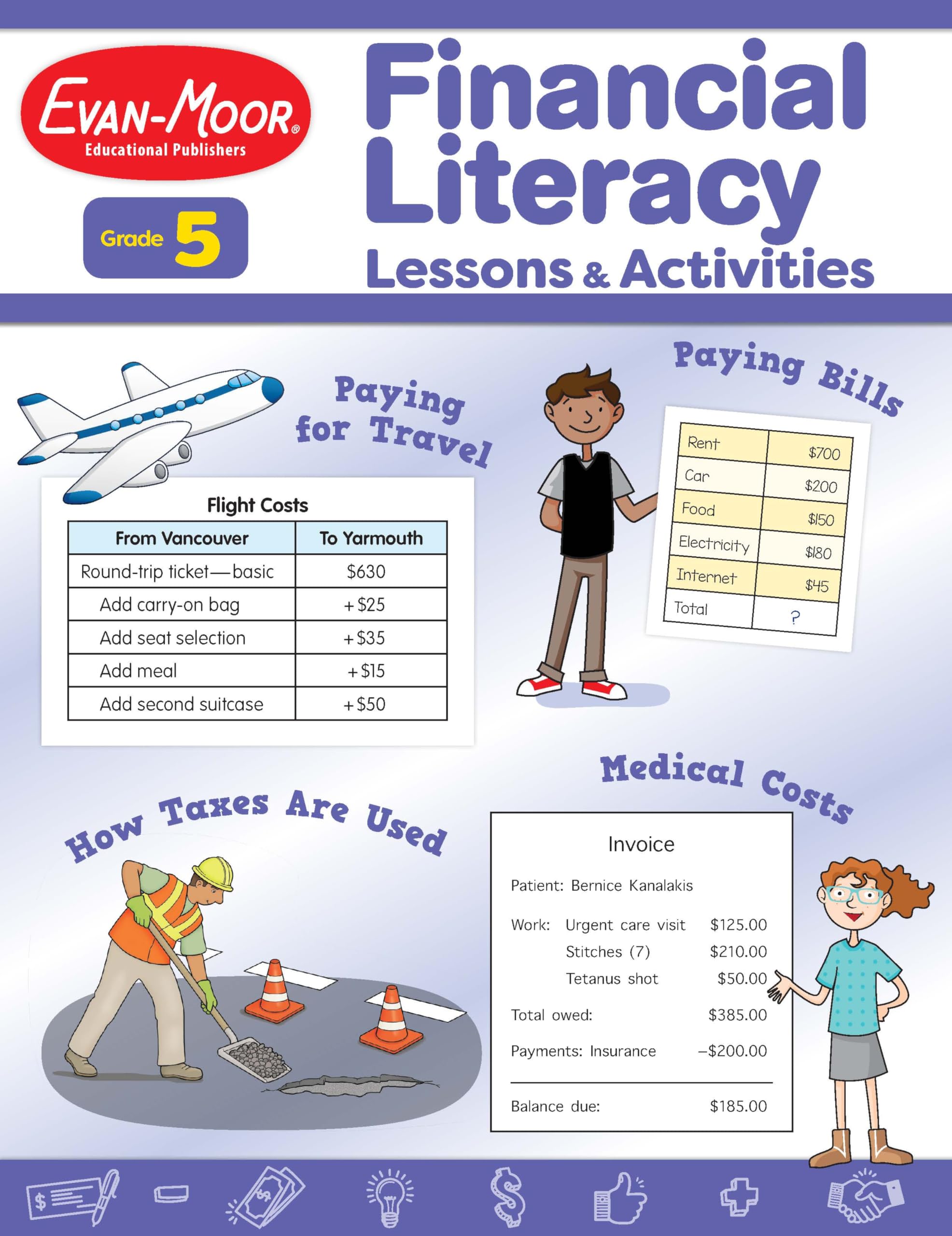 Financial Literacy Lessons and Activities for Grade 5 Teacher’s Resource Book, Reproducible Worksheets, Homeschool Resources, Classroom Lessons, Math Word Problems, Money Games Paperback – January 1, 2023