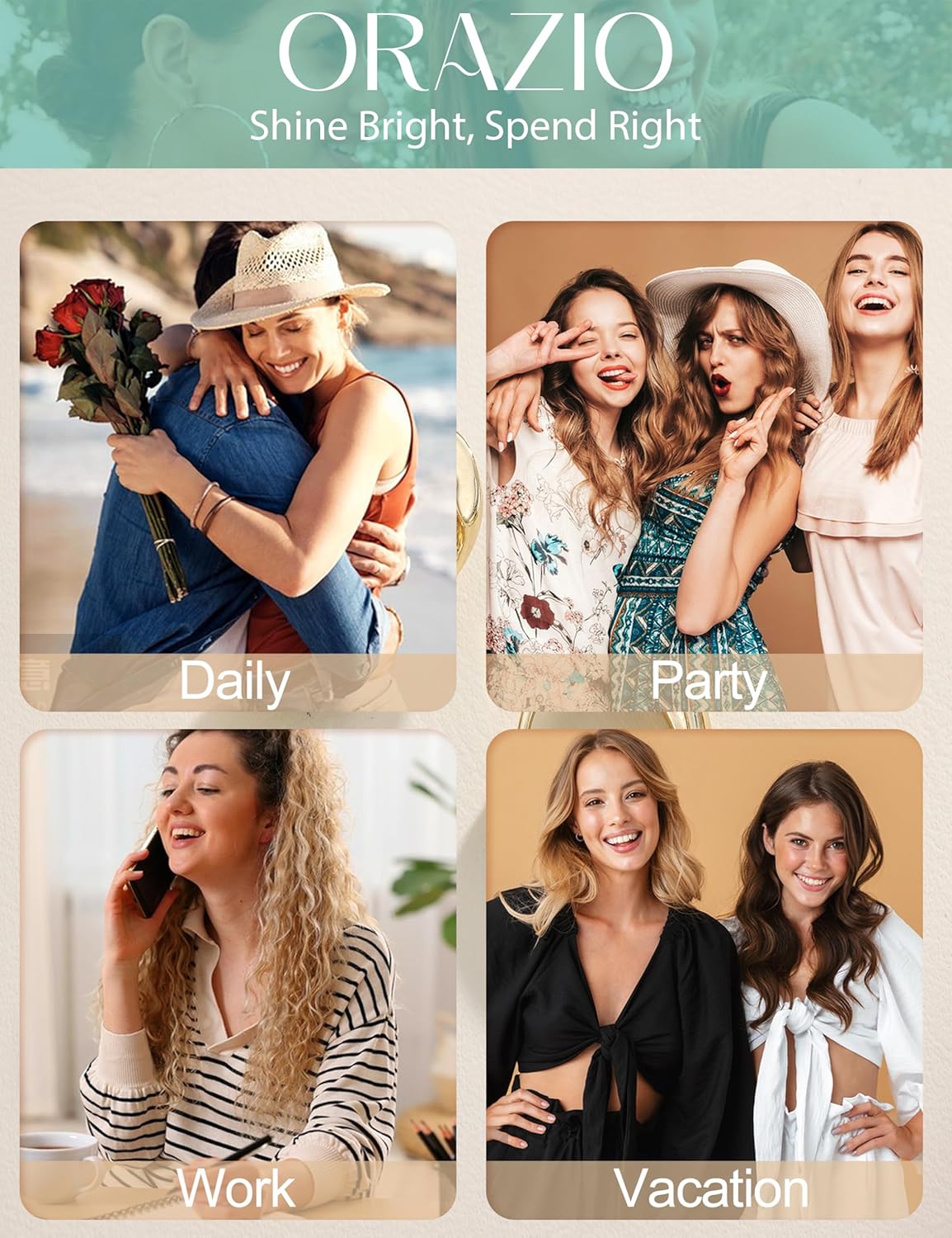 ORAZIO Gold Plated Chunky Hoop Earrings Set for Womens Trendy Silver Dainty Huggie Stacks Lightweight Hoops Earring Tarnish Free Jewelry for Women - Image 5