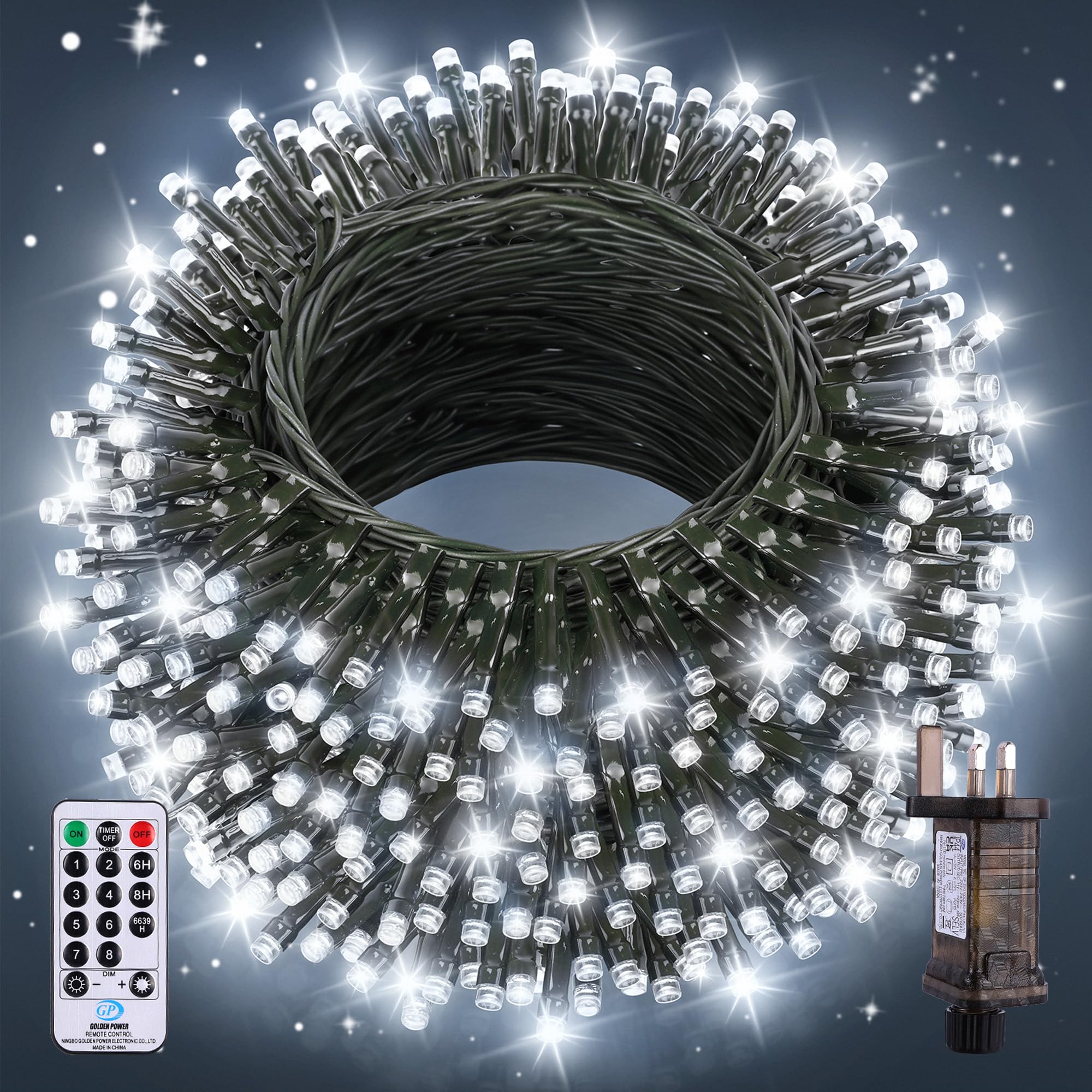 Nextronix Fairy Lights Indoor Outdoor, 30m 300 LED String Lights Plug-in with 8 Modes/Timer/Remote