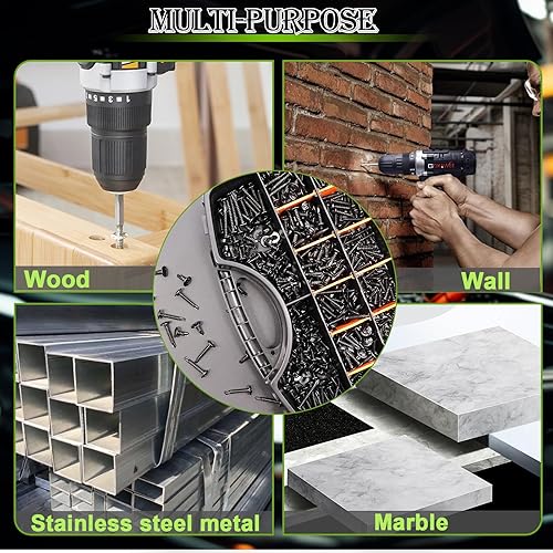 Vista 12 de mxuteuk 440 tornillos autorroscantes #8#10 para metal 410 tornillos de acero inoxidable surtido, cabeza hexagonal y tornillos autorroscantes