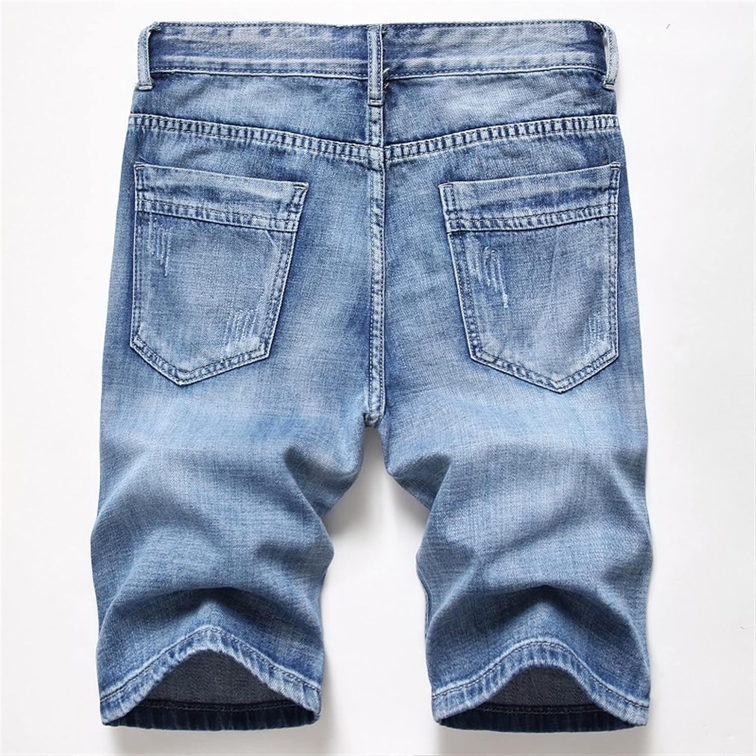 Men's Ripped Denim Half Jeans Classic Fit Distressed Jean Short Loose Vintage Shorts for Men