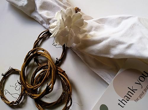 Miniatura 2 de Rustic Napkin Rings for Wedding Table Settings, Country Bridal Shower, Barn Reception and Party 5pcs