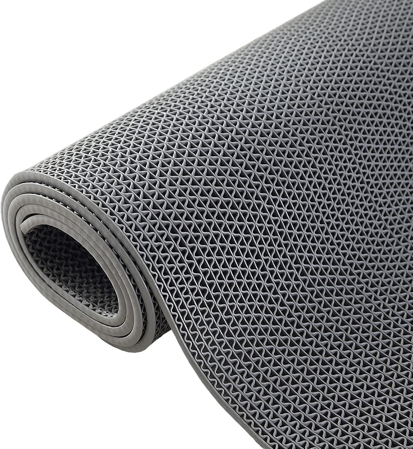 Drainage Non Slip Floor Mat 0.9x3m 5.5mm Thick Commercial Rubber Mat Garage Pools Restaurant Bars Bathroom Patio Outdoor Indoor Splash Matting, Waterproof Carpet Grey Mat