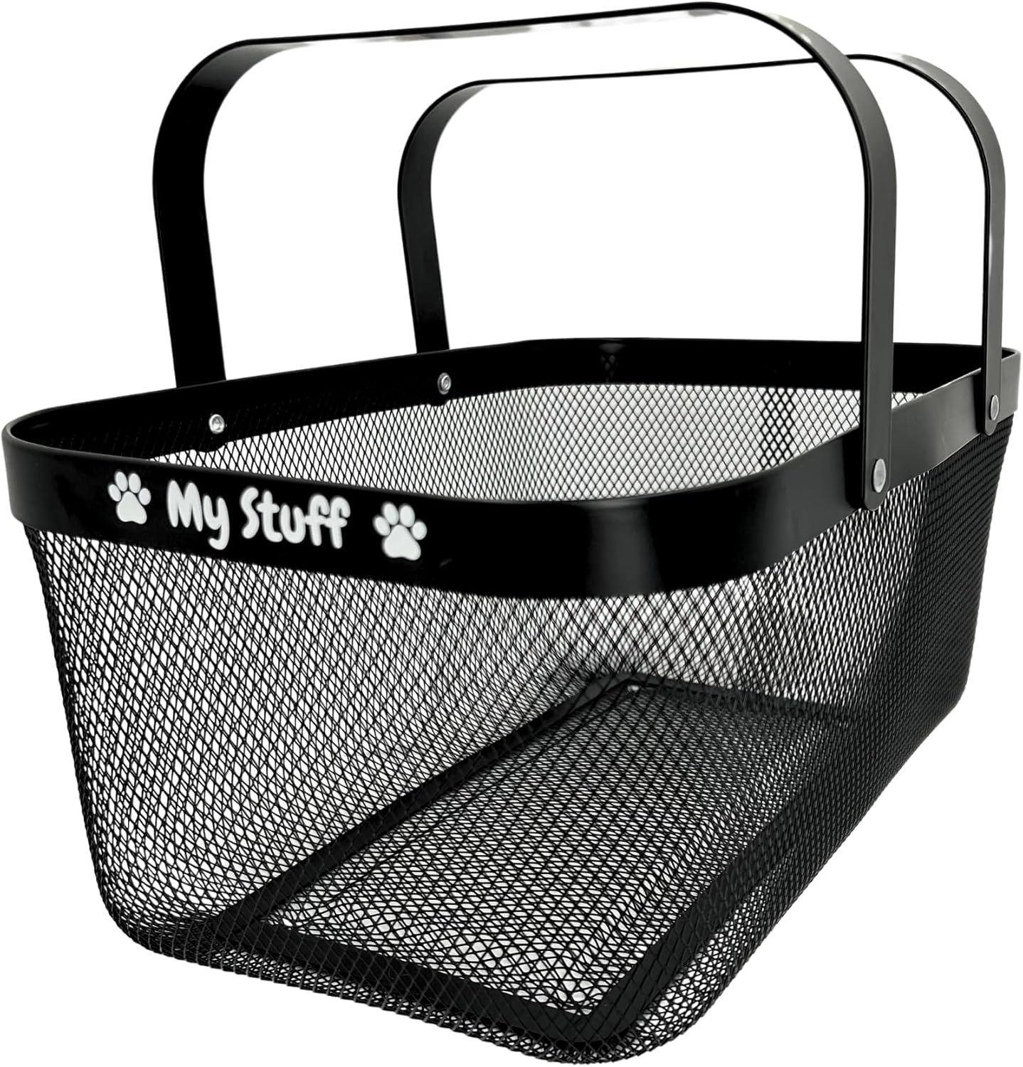 OtterPets Dog Toy Basket Metal Mesh Metal, Chew Proof, 16 (L) x 9.5 (W) x 7 (H) inches Black Dog Toy Bin, Sturdy Pet Toy Basket
