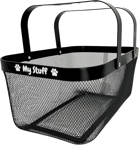 OtterPets Dog Toy Basket Metal Mesh Steel, Chew Proof Black Dog Toy Bin, Durable Dog Toy Box, Sturdy Dog Toy Storage