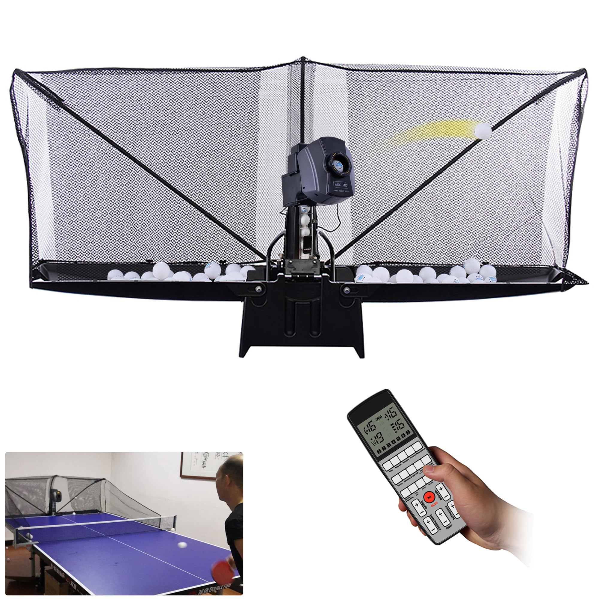 Buy Table Tennis Robot with Net, Ping Pong Ball Machine for Practice