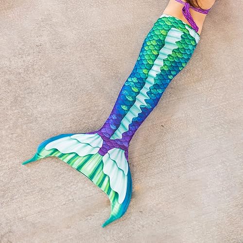 Miniatura 5 de Fin Fun - Cola de sirena de fantasía para niñas y niños, incluye aleta para nadar