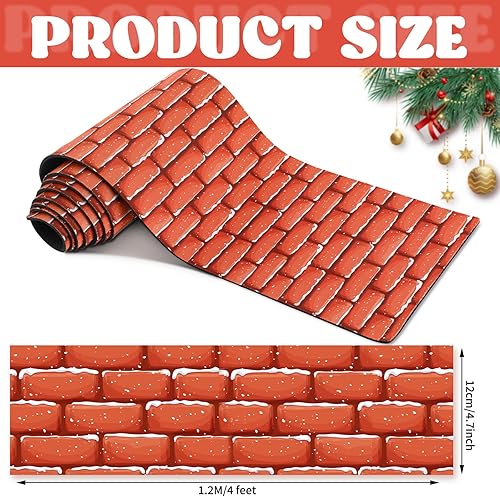 Miniatura 2 de Haull - Tapete de nieve para aldea de Navidad, caminos y calles, tapete de nieve de adoquines de Navidad para paisaje de pueblo navideño, 4.7 x 47.2