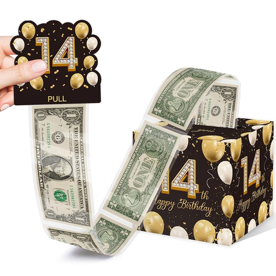 Amazon.com: Money Box for Cash Gifts - Cute 14th Birthday